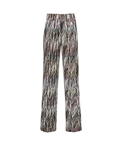 Missoni Chevron Knitted Palazzo Trousers In Multicolor