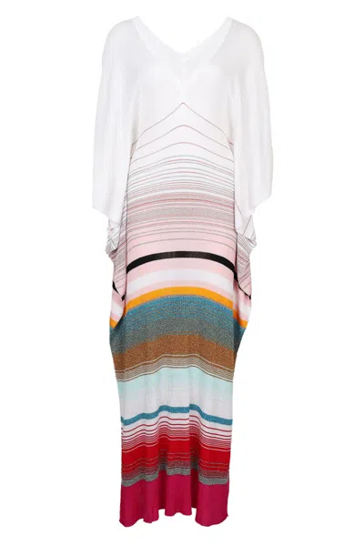 Missoni Knitted Cover Up Fuchsia White In Multi