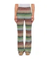 Missoni Flared Trousers In Gradient Zig Zag Knit With Sequins In Multicolor