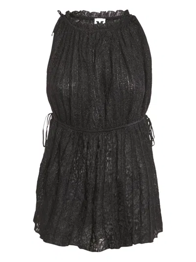 Pre-owned Missoni Knitted Gathered Top In Black