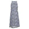Missoni Knitted Halter Neck Midi Dress In Blue Viscose In Blue