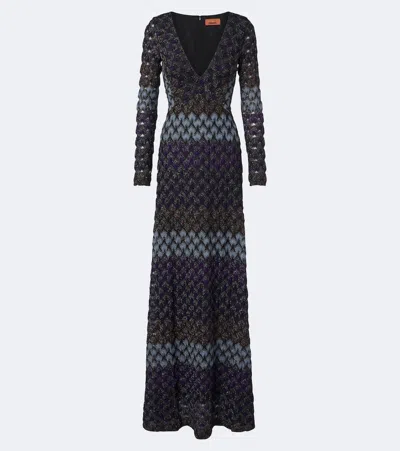 Missoni Knitted Lamé Gown In Multicoloured