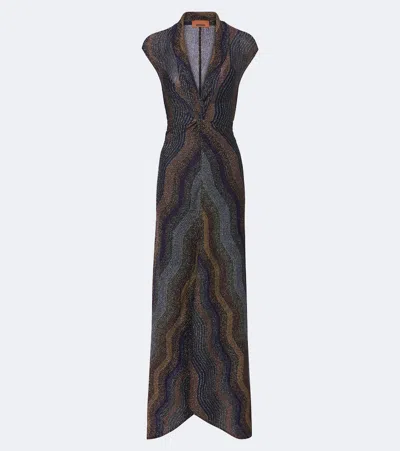 Missoni Knitted Lamé Maxi Dress In Black