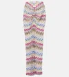 Shop Missoni Knitted Lamé Midi Skirt In Multicoloured