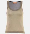 Missoni Metallic Knit Tank Top In Gold