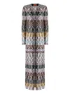 Missoni Knitted Long Cardigan In Brown