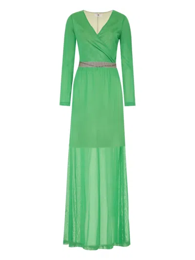 Missoni Knitted Long Dress In Green