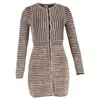 Missoni Knitted Lurex Mini Dress In Rose Gold Wool In Pink