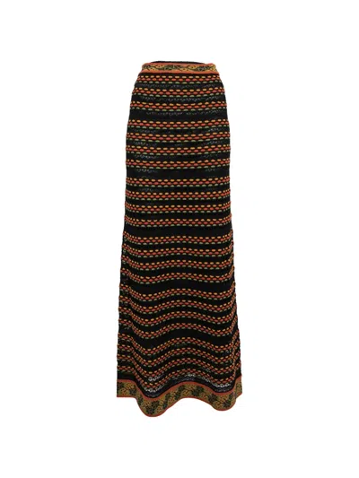 Pre-owned Missoni Knitted Maxi Skirt In Black