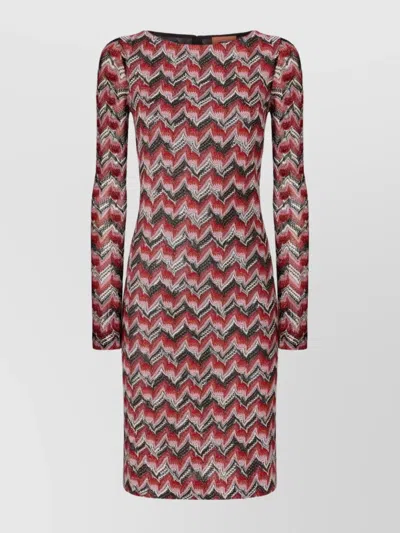MISSONI KNITTED MIDI DRESS CHEVRON PATTERN