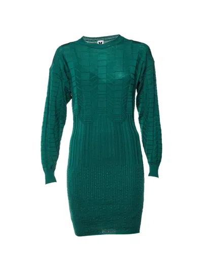 Pre-owned Missoni Knitted Midi Dress In Green