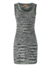 Missoni Sleeveless Mini-dress In Slub Knit With Sequins In 绿色