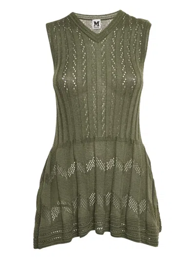 Pre-owned Missoni Knitted Mini Dress In Green
