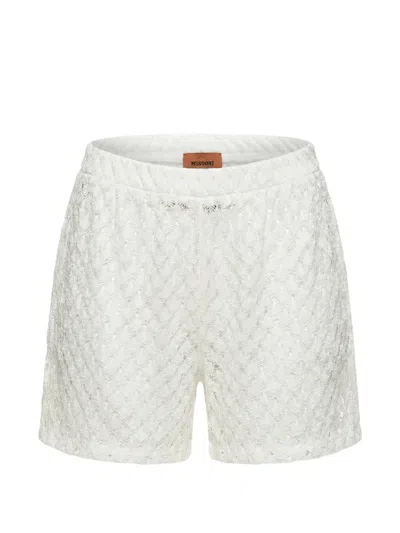 Missoni Knitted Mini Shorts In White