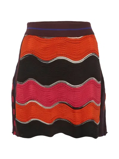 Pre-owned Missoni Knitted Mini Skirt In Brown