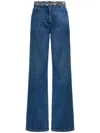 Missoni Knit Waistband Wide Leg Jeans In Blue