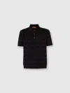 Missoni Knitted Polo Shirt In A Cotton And Viscose Blend Zigzag In Blue