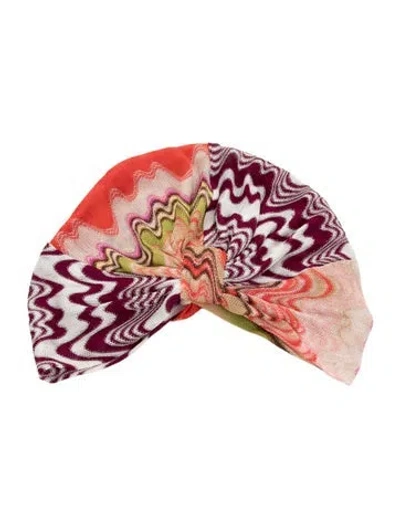 Pre-owned Missoni Knitted Printed Turban In Purple