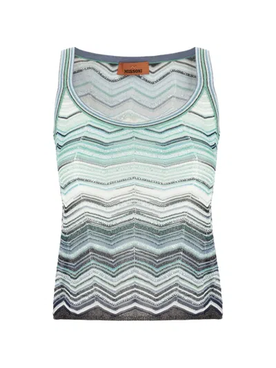 Missoni Knitted Sleeveless Tank Top In Multi