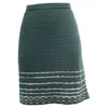 Missoni Knitted Stripe-accent Mini Skirt In Olive Viscose In Green