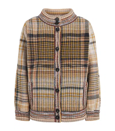 Missoni Knitted Stripe Bomber Jacket In Brown