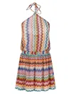 Missoni Knit Dress Set Halter Tie Zigzag In Multi