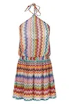 Missoni Knit Dress Set Halter Tie Zigzag In Multi