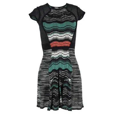Missoni Knitted Wave Print Mini Dress In Multicolor Viscose