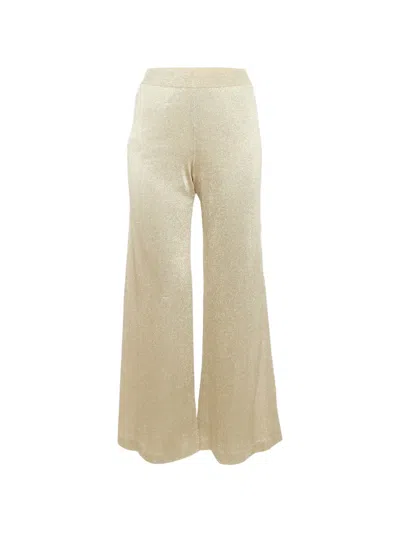 Pre-owned Missoni Knitted Wide-leg Trousers In Neutral