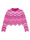 Missoni Knitted Zigzag Cropped Jumper In Pink
