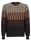 Missoni Zigzag Virgin Wool Crewneck Pullover In Multi
