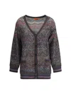 Missoni Zigzag Pattern Cardigan Sweaters And Cardigans Multicolor In Blue