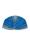 Missoni Knot-front Zigzag Turban In Blue