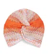 Missoni Knot-front Zigzag Turban In Orange
