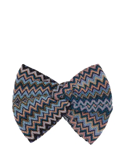 Missoni Knotted Headband In Blue