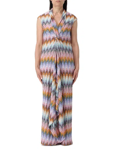 Missoni Knotted Long Dress In Multi