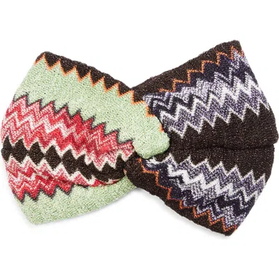 Missoni Knotted Zigzag Wool Blend Headband In Multi