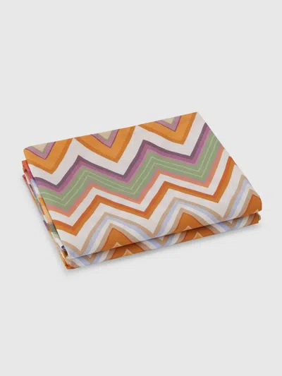 Missoni Pair Of Andres Re Edition Envelope Pillowcases In 100% Cotton With Zig Zag Pattern