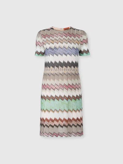 Missoni Kurzarm-minikleid Aus Lamé-viskose In Multi