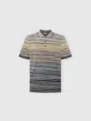 Missoni Short Sleeve Polo With Flame Knit In Multi
