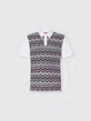 Missoni Short Sleeve Polo With Geometric Zigzag Pattern In Multi