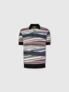 Missoni Short Sleeve Polo With Buttons And Striped Zigzag Pattern In Multi