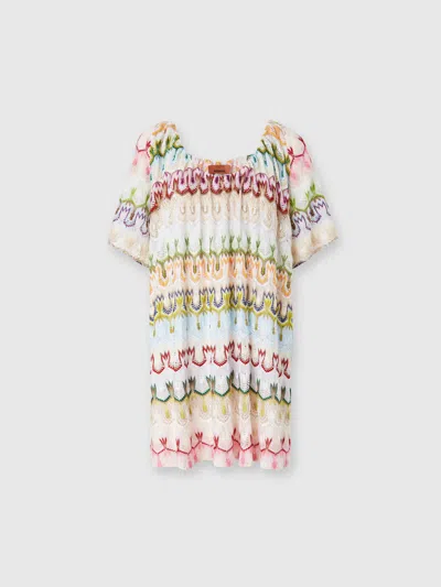 MISSONI KURZES KLEID MIT V-AUSSCHNITT AUS SPITZE