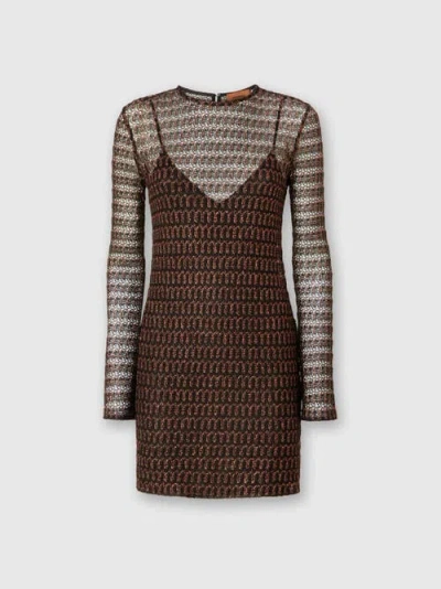 Missoni Lace Motif Viscose Crewneck Mini-dress