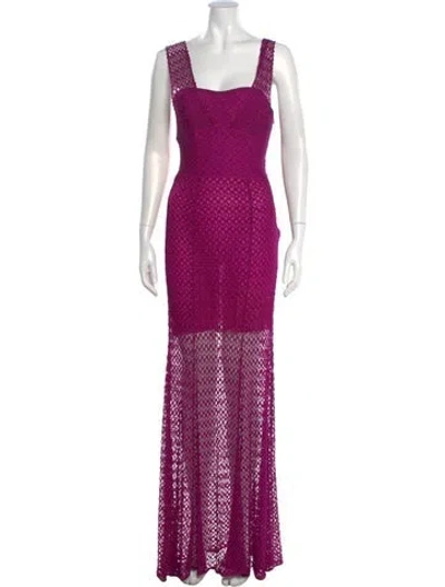 Pre-owned Missoni Lace Pattern Long Dress In Purple