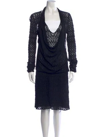 Pre-owned Missoni Lace Pattern Midi Length Dress In Blue
