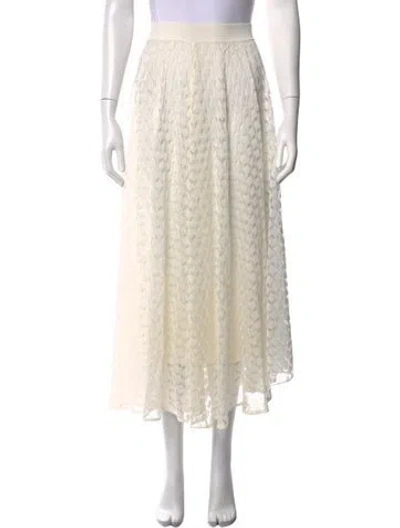 Pre-owned Missoni Lace Pattern Midi Length Skirt In Neutrals