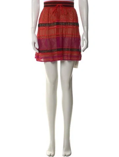Pre-owned Missoni Lace Pattern Mini Skirt In Red
