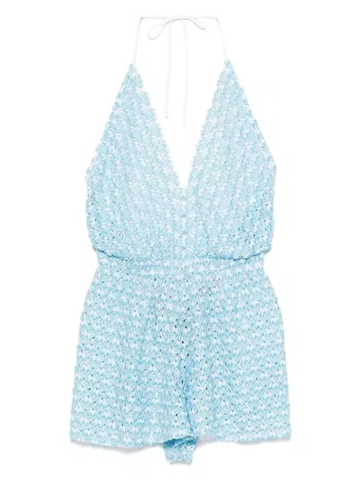 Missoni Lace Playsuit In Blue