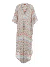 Missoni White Dress With V Neck And All-over Zig-zag Motif